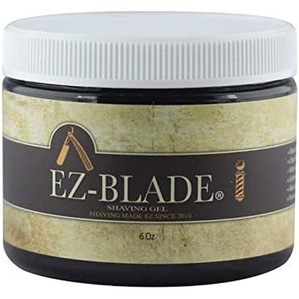 EZ BLADE Shaving Gel 6 Ounce front view of the authentic USA imported bottle