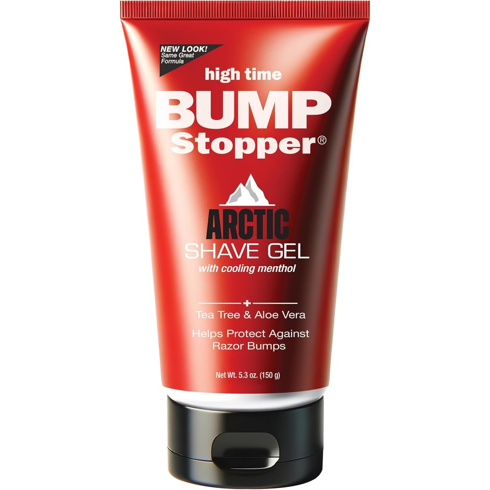 High Time Bump Stopper Arctic Shaving Gel front view of the 5.3 ounce tube for razor bump prevention.
