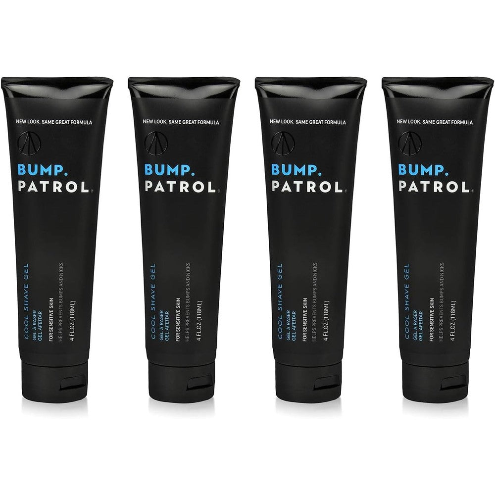 Bump Patrol Cool Shave Gel 4 Ounce 4 Pack front view packaging