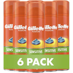 Gillette Fusion5 Ultra Sensitive Shave Gel front view of premium packaging.