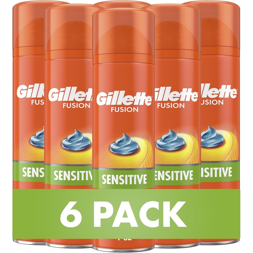 Gillette Fusion5 Ultra Sensitive Shave Gel front view of premium packaging.