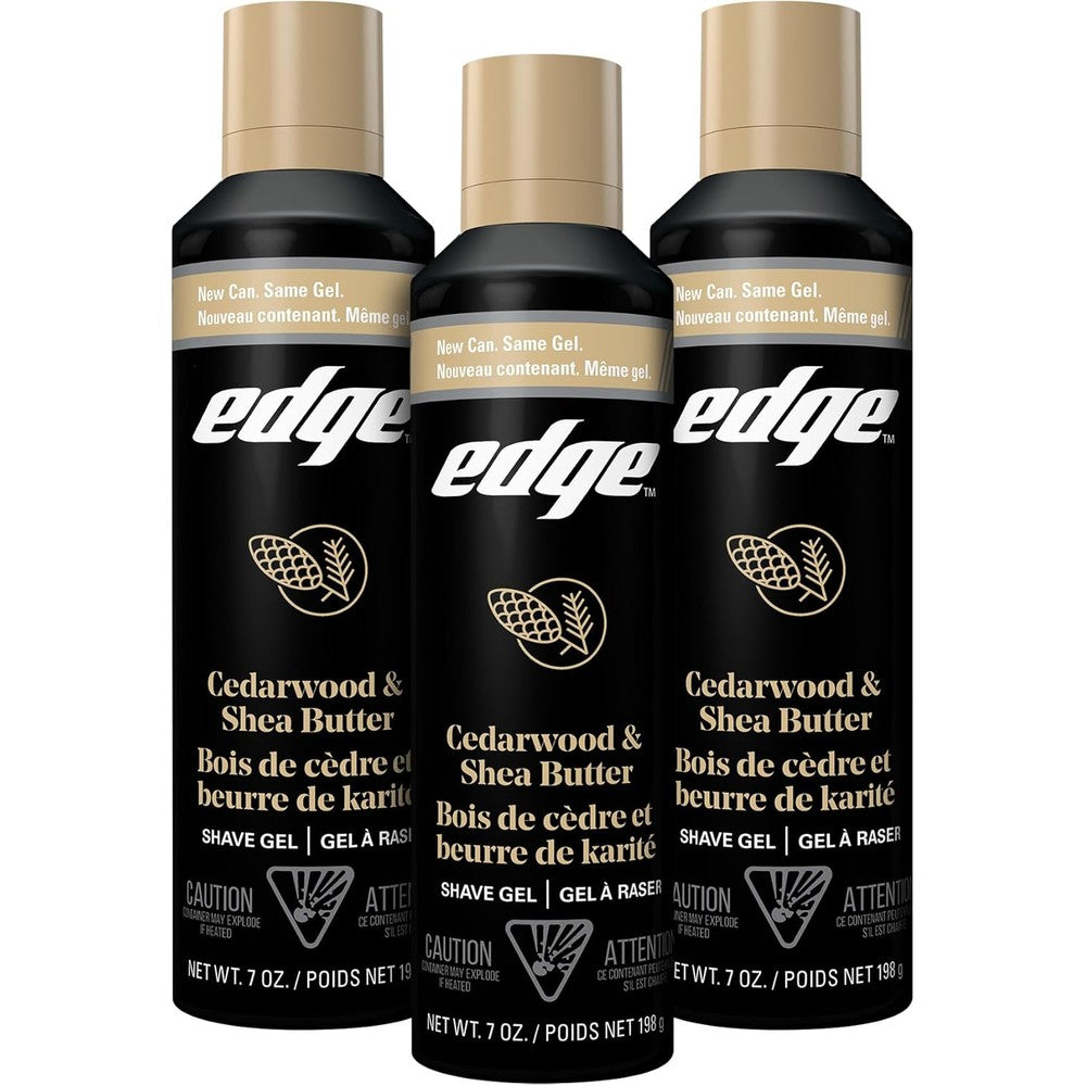 Edge Shave Gel Cedarwood and Shea Butter 3 pack front view