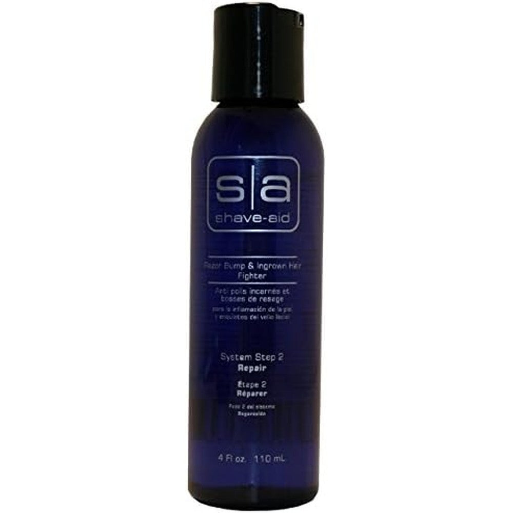 Shave Aid Razor Bump and Ingrown Hair Fighter bottle front view post shave treatment