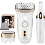 DSP 4 in 1 women beauty set hair removal device front view showing white and gold design