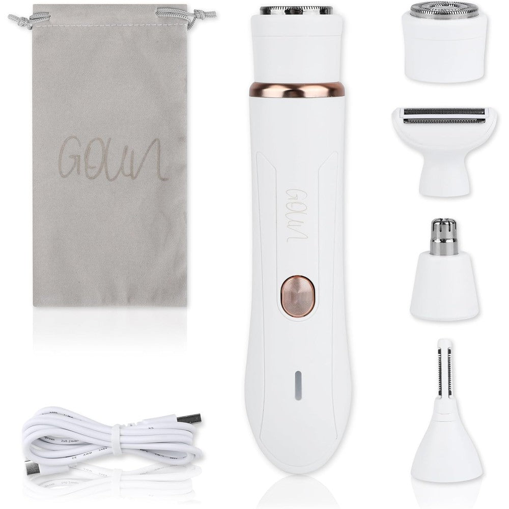 Goun 4-In-1 Facial Hair Removal For Women Electric Painless Shaver With Interchangeable Heads For Lip Chin Cheek And Peach Fuzz - Image 1