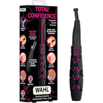 Wahl DualTech battery powered hair trimmer for women front view showcasing the sleek ergonomic design and double sided detail head.