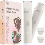 AIDIAM bikini trimmer for women front view showing the sleek white handle and interchangeable razor head