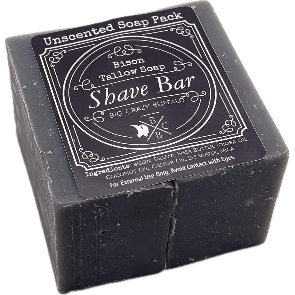 Big Crazy Buffalo Bison Tallow Buff Shave Bar 2 pack front view