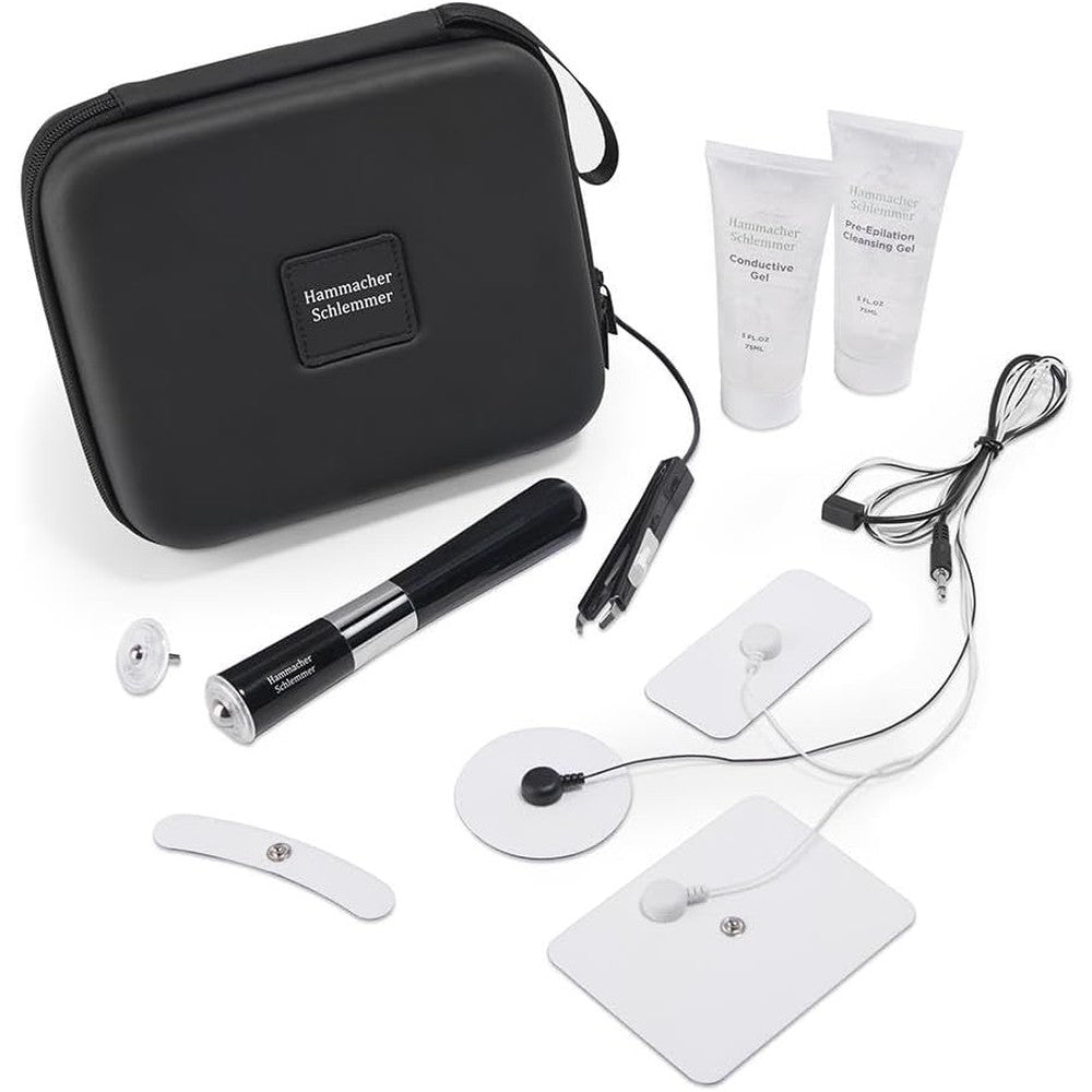 Hammacher Schlemmer Pinchless LED Electrolysis Hair Remover set front view