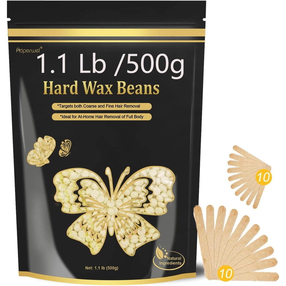 Auperwel hard wax beads for sensitive skin front view packaging