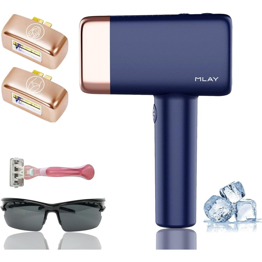 Mlay T14 IPL hair removal device front view with attachments