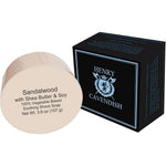 Henry Cavendish Sandalwood Shave Soap puck front view