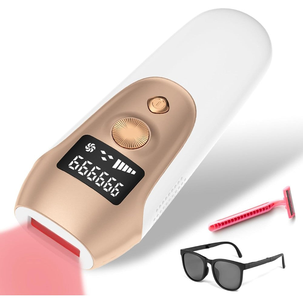 Feloow S3 IPL Hair Removal Device front view showing gold accents