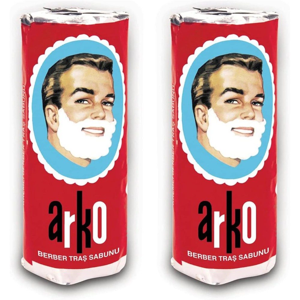 Evyap Arko Shaving Cream Soap Stick dual pack front view