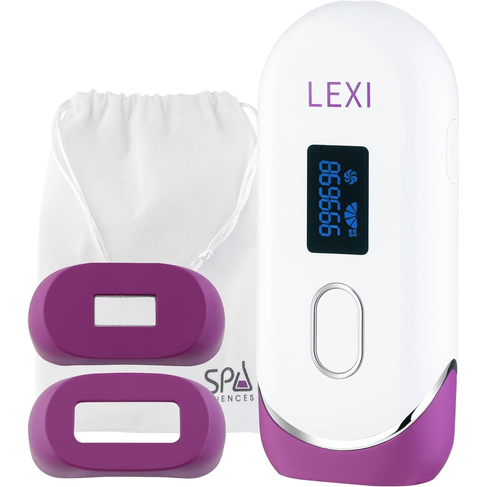 Spa Sciences LEXI IPL hair removal device front view showing intensity settings