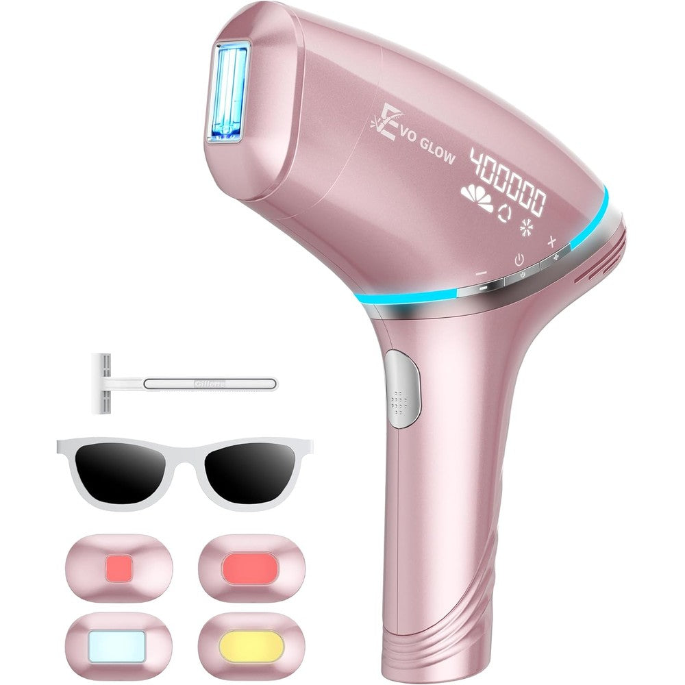 Aminzer Evo Glow IPL Laser Hair Removal Device With 45 Degree Fahrenheit Sapphire Cooling For Painless Full Body Hair Reduction - Image 1