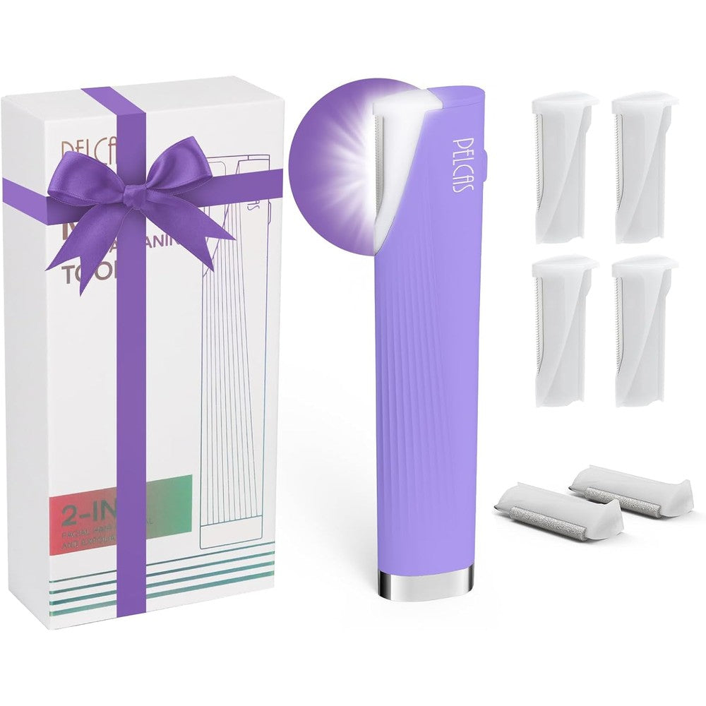 Pelcas electric dermaplaning tool light purple front view