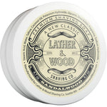 Lather and Wood Shaving Soap Sandalwood front view tub