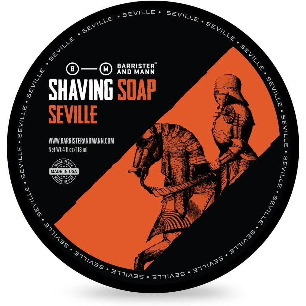 Barrister and Mann Seville Shaving Soap 4 ounce puck top view