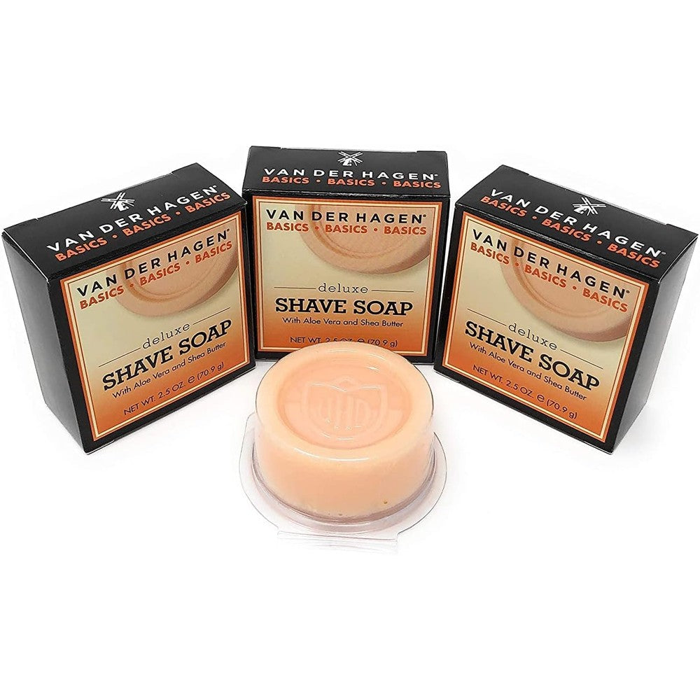 Van Der Hagen Deluxe Shave Soap 3 Pack front view