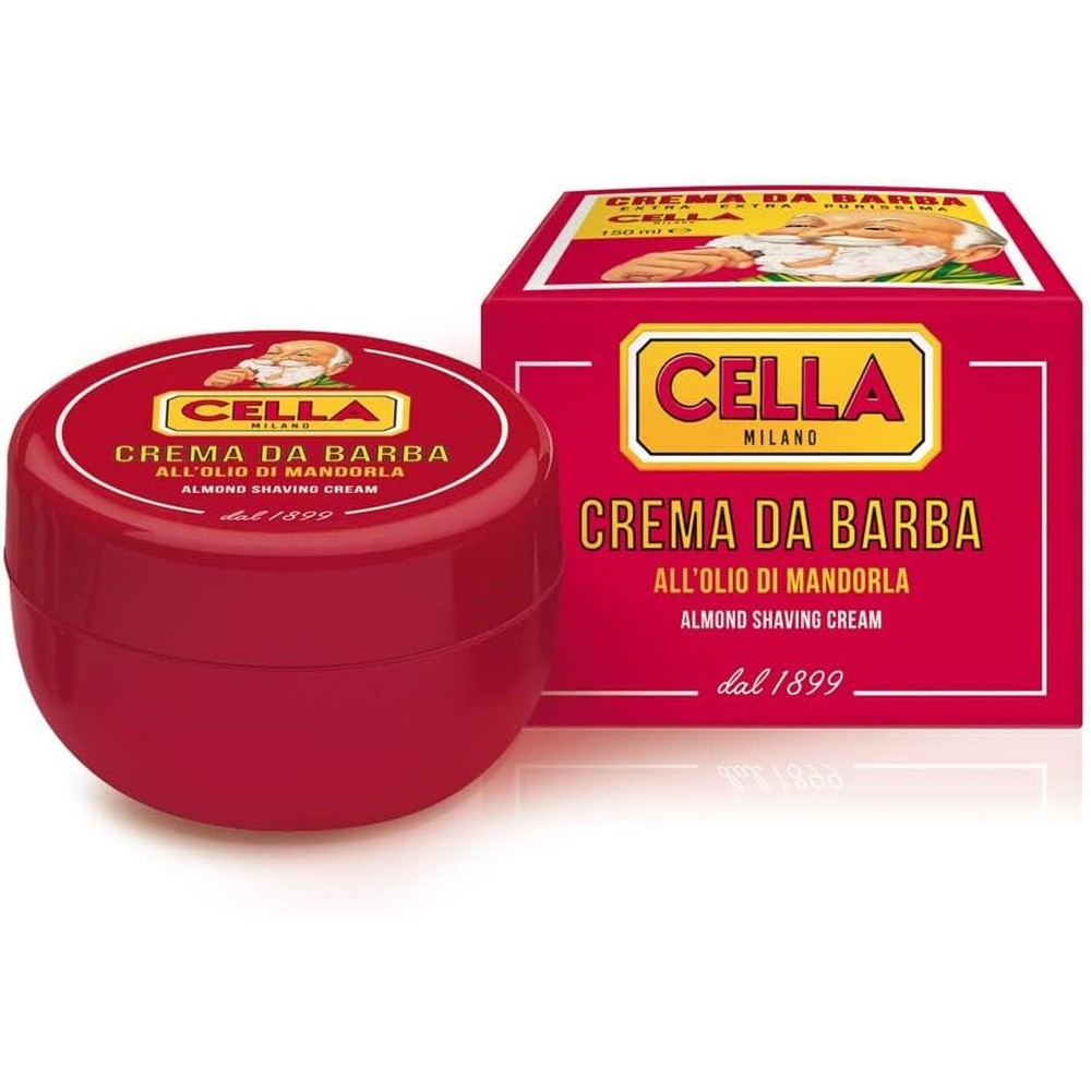 Cella Milano Classic Italian Almond Shaving Cream 150g tub front view