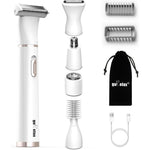 Gurelax 5-in-1 electric body hair trimmer front view with rose gold accents.