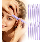 Tanvi27 dermaplane razor for women face front view purple facial hair trimmer pack