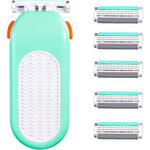 Tukomios Domon Dolly womens portable razor front view showcasing kiwi green color