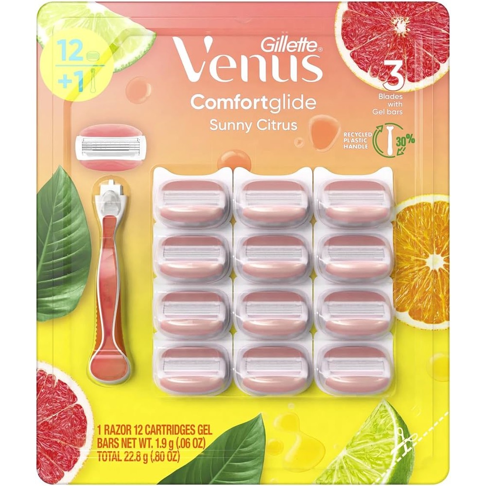 Gillette Venus Comfort Glide Sunny Citrus razor front view