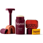 HANNI Shave Starter Set Burgundy front view of premium weighted safety razor kit