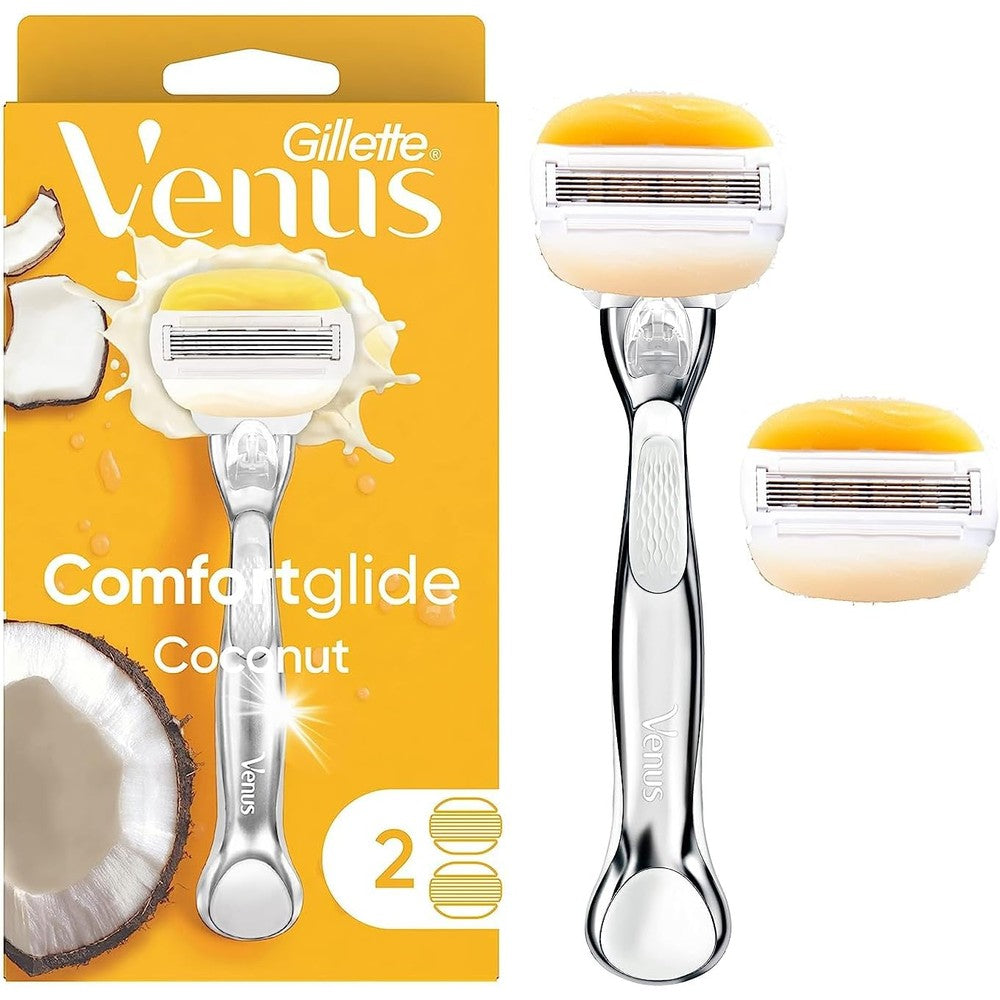 Gillette Venus Comfortglide Olay Coconut Razor handle front view