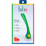 Billie Women's Razor Starter Kit Primary front view of packaging showcasing green handle and red magnetic holder