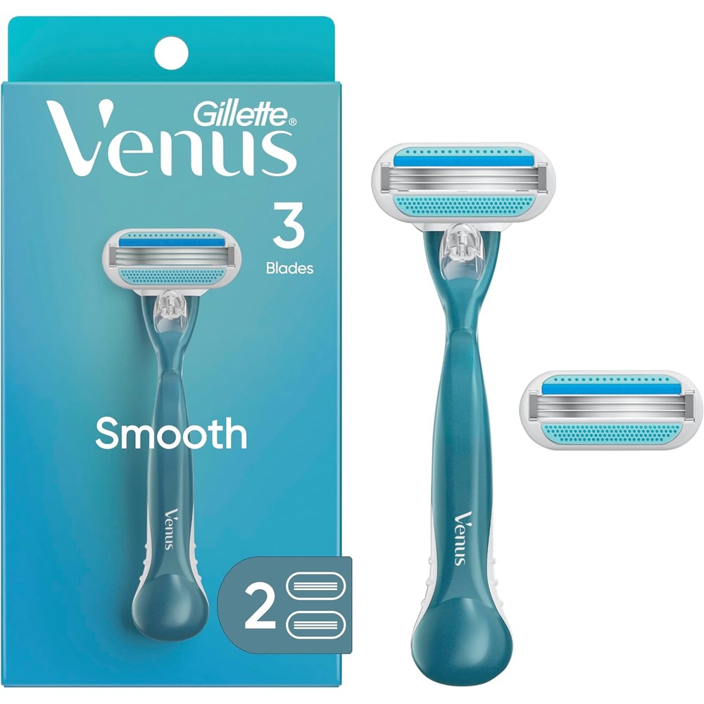 Gillette Venus Smooth Razor with two refill blades front view