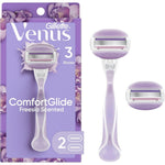 Gillette Venus ComfortGlide Freesia women's razor handle and 2 refills