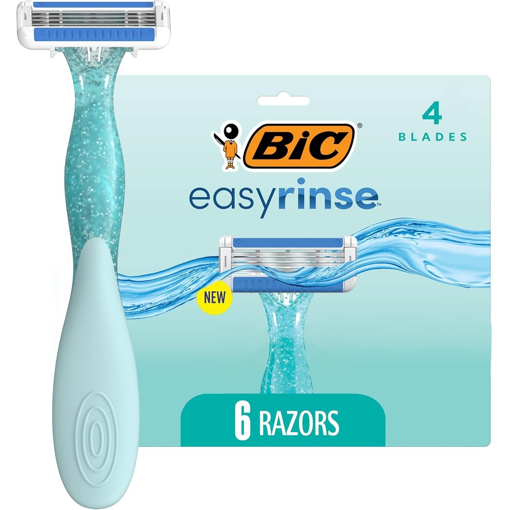 BIC EasyRinse anti clogging women's disposable razors front view packaging