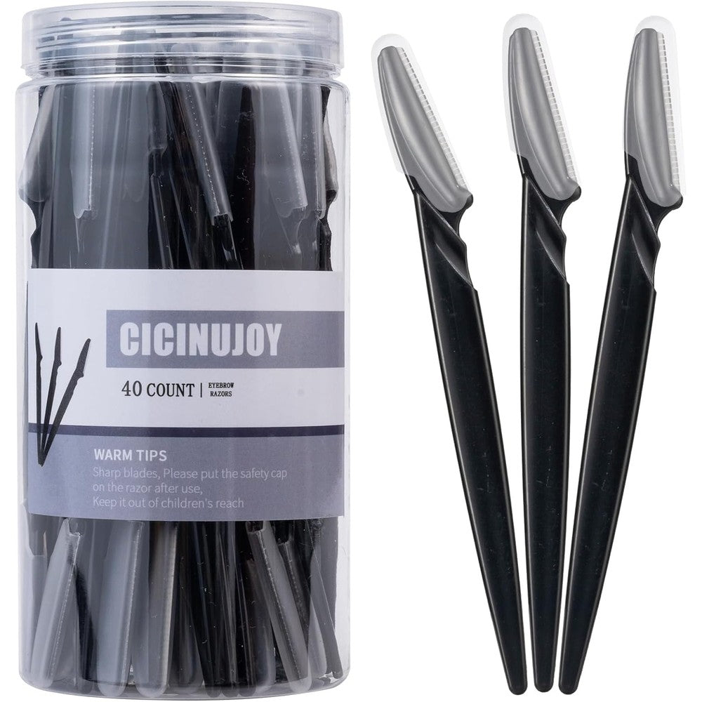 Cicinujoy eyebrow razor for women forty piece bulk pack front view