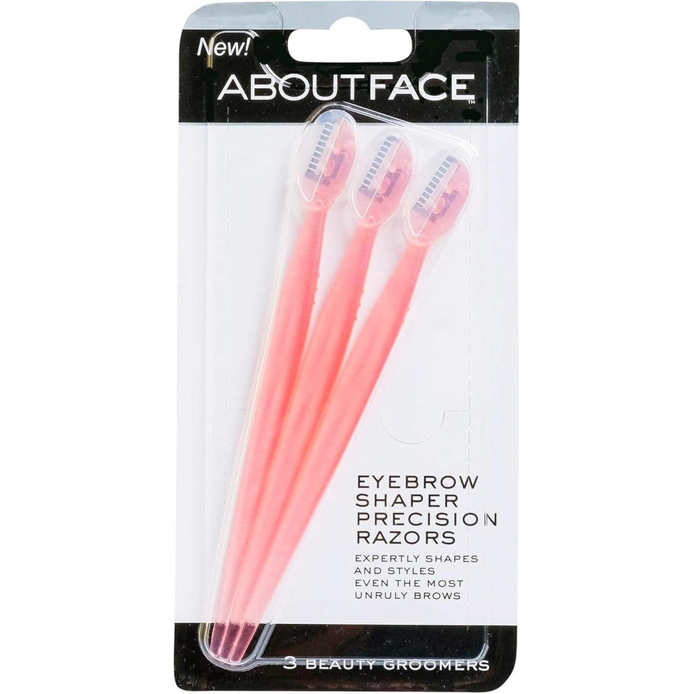 About Face Facial Razor and Eyebrow Shaper 3 count pack front view
