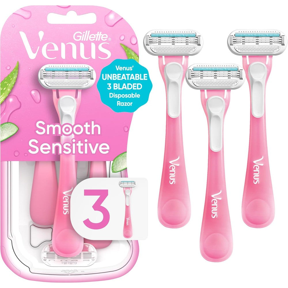 Gillette Venus Sensitive Women's Disposable Razors front view packaging