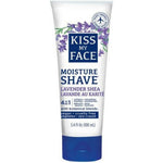 Kiss My Face Moisture Shave Lavender and Shea 3.4 ounce tube front view showcasing the premium imported shaving cream.