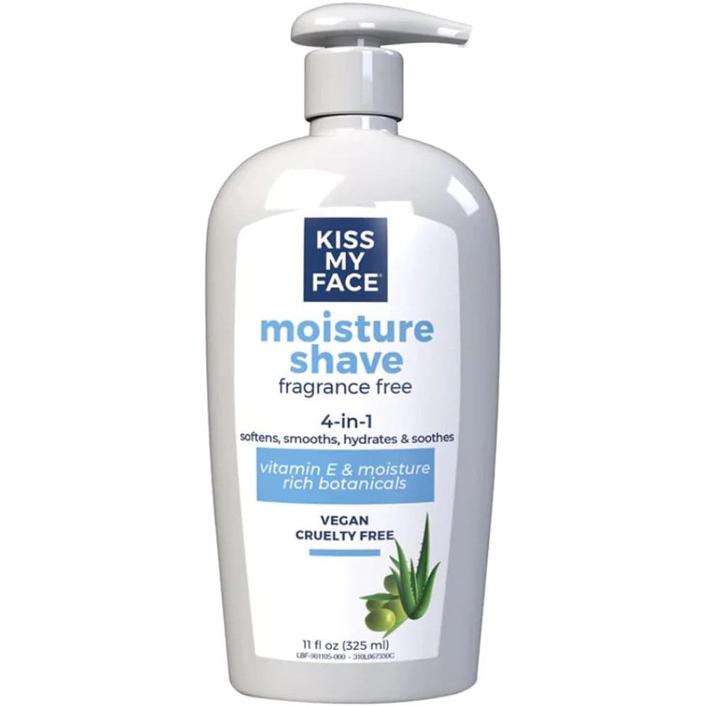 Kiss My Face Moisture Shave Fragrance Free front view pump bottle