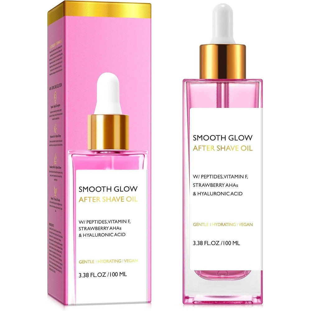 Infinibyte strawberry and vanilla after shave oil front view bottle for women smooth skin routine