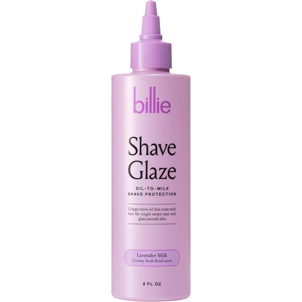Billie shave glaze bottle with lavender milk scent for a clean shave