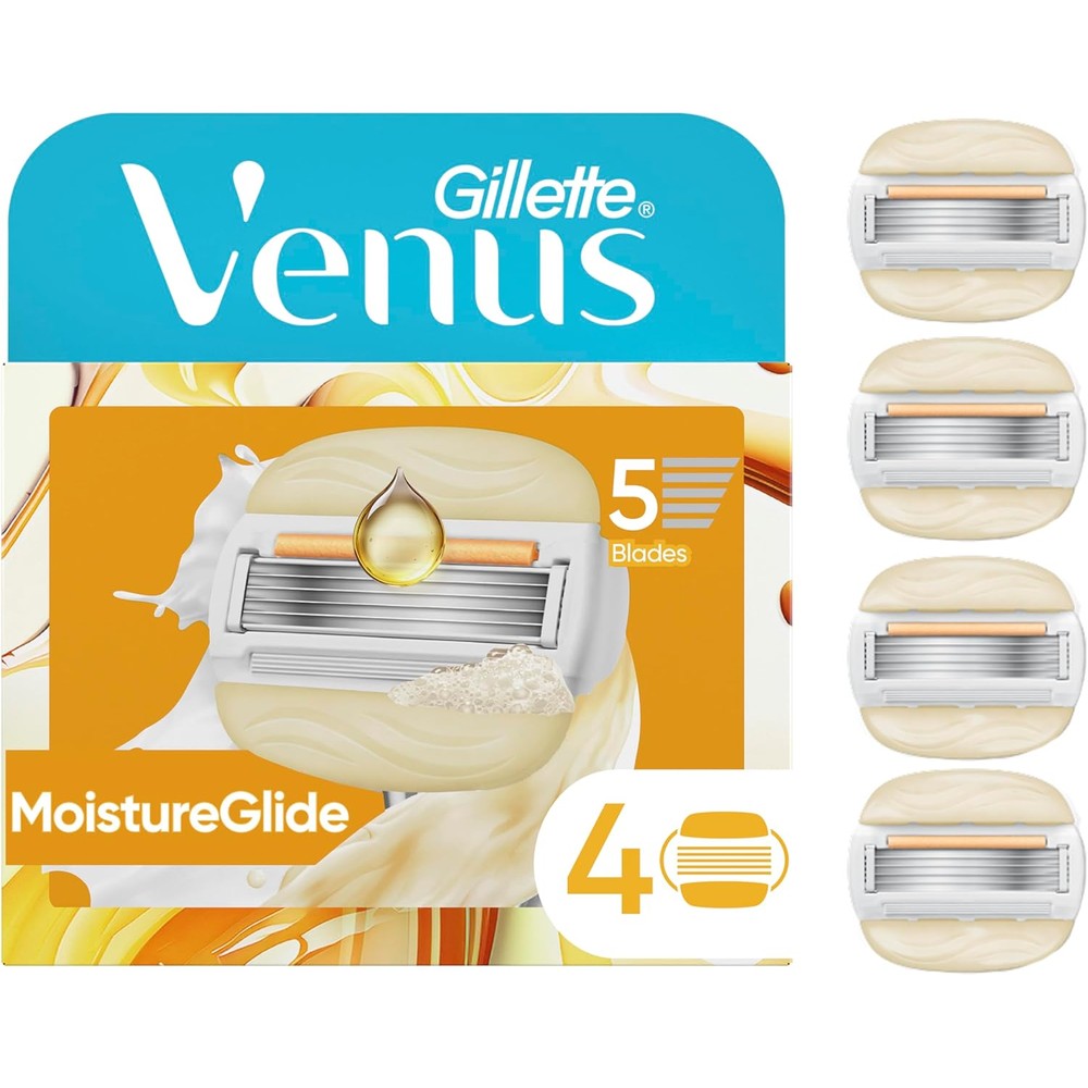 Gillette Venus MoistureGlide Women's Razor Blade Refills front packaging view