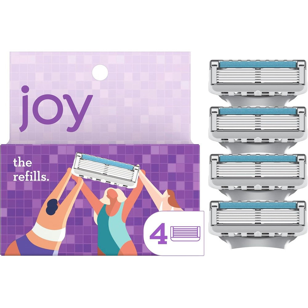 Joy Five Blade Razor Cartridge Refills for Women four pack front view