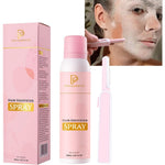 Phaamestic Hair Identifier Spray front view showing the pink and white packaging next to a dermaplaning razor.