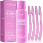 My Store Hair Identifier Spray front view bottle with dermaplaner razors for precision facial shaving.