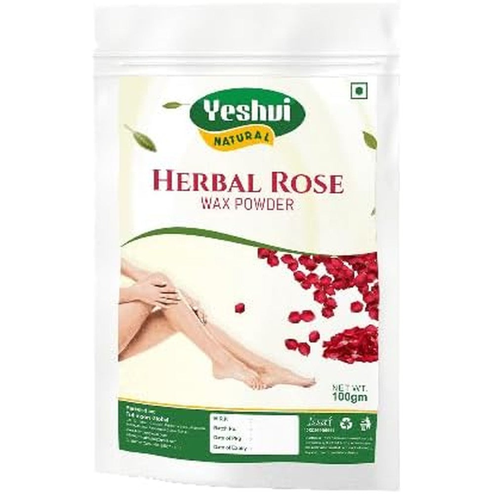 Yeshvi Natural Hair Removal Powder Rose container pouch front view showing packaging details