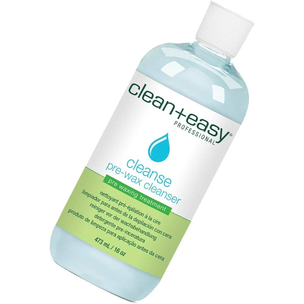 Clean + Easy Cleanse Pre Wax Cleanser 16 Fluid Ounce bottle front view salon hair removal prep