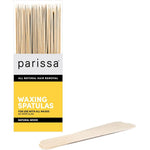 Parissa Large Waxing Spatulas sixty pack front view packaging of imported wooden applicator sticks