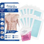 Beauty7 Men Wax Strips front packaging view of the home hair removal kit.